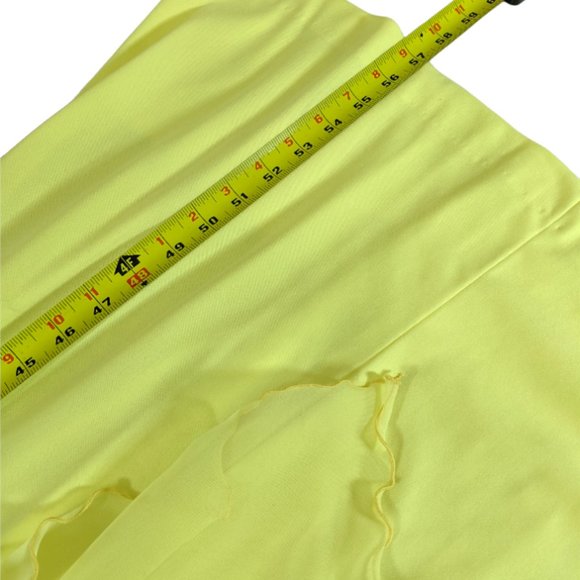 Vintage Yellow Goddess Long Dress with Chiffon Drape and Waist Tie - X-Small? - Picture 12 of 16
